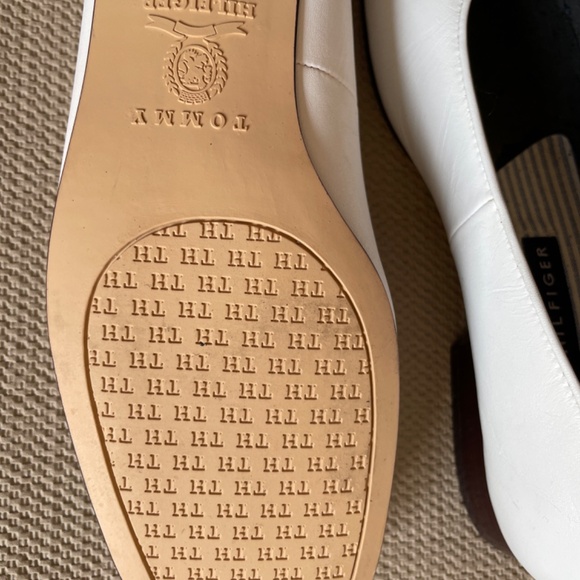 Tommy Hilfiger White Leather Ballerina Flats Size 7 / EU 38 - Picture 4 of 7